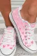 Pink Heart-Shaped Ombre Casual Flats Canvas Shoes