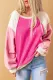 Colorblock Long Sleeve Pullover Fleece Sweatshirt