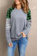 Green Plaid Stripe Top Pullover T11