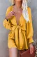 Yellow Tie Knot Puff Long Sleeve Romper