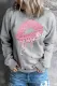 Pink Leopard Lip Plain Crew Neck Sweatshirt