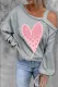 Love Heart Solid Cold Shoulder Asymmetrical Neck Casual Tops
