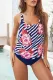 Floral Blouson Striped Printed Strappy T-Back Push up Tankini Top with Shorts