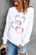 White Pink Ombre Heart-Shaped Sweatshirts