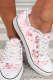 Pink Spring Floral Graphic Daily Canvas Shoes