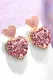 Pink Shiny Heart Earrings