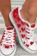 Red Heart-Shaped Ombre Daily Flats Canvas Shoes