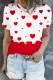 Red Heart Round Neck Shift Casual T-Shirts