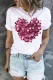 Love Heart Round Neck Casual T-Shirts