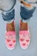 Pink Heart-Shaped Ombre Casual Flats Slip-on Shoes