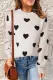 Apricot Heart-shaped Round Neck Shift Casual Sweaters
