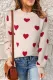 Apricot-2 Heart-shaped Round Neck Shift Casual Sweaters