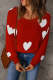 Heart Pattern V Neck Knit Sweater