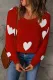 Heart Pattern V Neck Knit Sweater