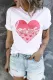 Love Heart Round Neck Casual T-Shirts
