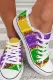 Mardi Gras Carnival Leopard Ombre Flats Canvas Shoes