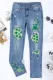 St. Patrick's Day Clover Shift Casual Ripped Jeans