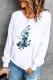 Watercolor Floral Graphic Round Neck Shift Casual Sweatshirts
