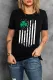 American Flag St. Patrick's Day Clover Letter Car Print Graphic Tee