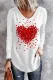 Love Heart Heart-shaped V Neck Casual Blouse