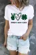 St. Patrick's Day Clover Peace Love Luck Letter Car Print Graphic Tee