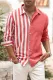 Red Men\'s Striped Patchwork Shirt