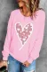 Love Heart Round Neck Casual pullover sweatshirt