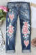 Love Heart Solid Heart-shaped Shift Casual Jeans