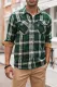 Green Men's Button Down Regular Fit Long Sleeve Plaid Flannel Casual Shirts