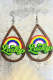 St. Patrick\'s Day Clover Green Rainbow Beard Wood Earrings