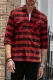 Red Men's Button Down Regular Fit Long Sleeve Plaid Flannel Casual Shirts