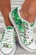 Green Clover Leopard Flats Canvas Shoes