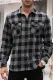 Gray Men's Button Down Regular Fit Long Sleeve Plaid Flannel Casual Shirts