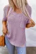 Purple Chest Pocket Knit Short Sleeve Top