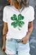 Shamrock Solid Floral Round Neck  Casual T-Shirts