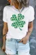 Shamrock Solid Floral None Round Neck Casual T-Shirts