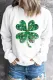 St. Patrick's Day Clover Graphic Round Neck Shift Casual Sweatshirts