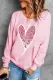 Love Heart-shaped Round Neck Casual Pullover Sweatshirt