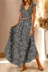 Black Floral Ruffled Crop Top and Maxi Skirt Set