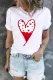 Love Heart Heart-shaped Round Neck Casual T-Shirts