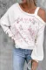 Floral Solid Cold Shoulder Asymmetrical Neck Casual Tops
