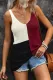 Red Color Block Knitted Tank Top