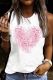Love Heart Round Neck Casual Tank Tops