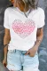 Valentine's Day Leopard Heart Shift Casual T-Shirts