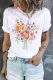 Floral Round Neck Casual T-Shirts