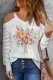 Floral Off the Shoulder Shift Casual Long Sleeve Top