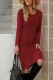 Red Women's Winter Casual Long Sleeve Solid Color Bodycon Warm Crewneck Knitted Sweater Dress