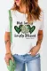 St. Patrick's Day Slogan Round Neck Shift Casual T-Shirts