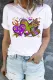 Mardi Gras Heart-shaped Round Neck Casual T-Shirts