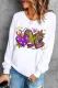 Mardi Gras Heart-shaped Round Neck Casual Pullover Sweatshirt